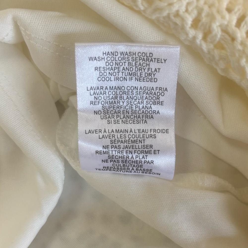 Taylor Ivory Crochet Knit Midi Cottagecore Dress – Size XL - Picture 7 of 13